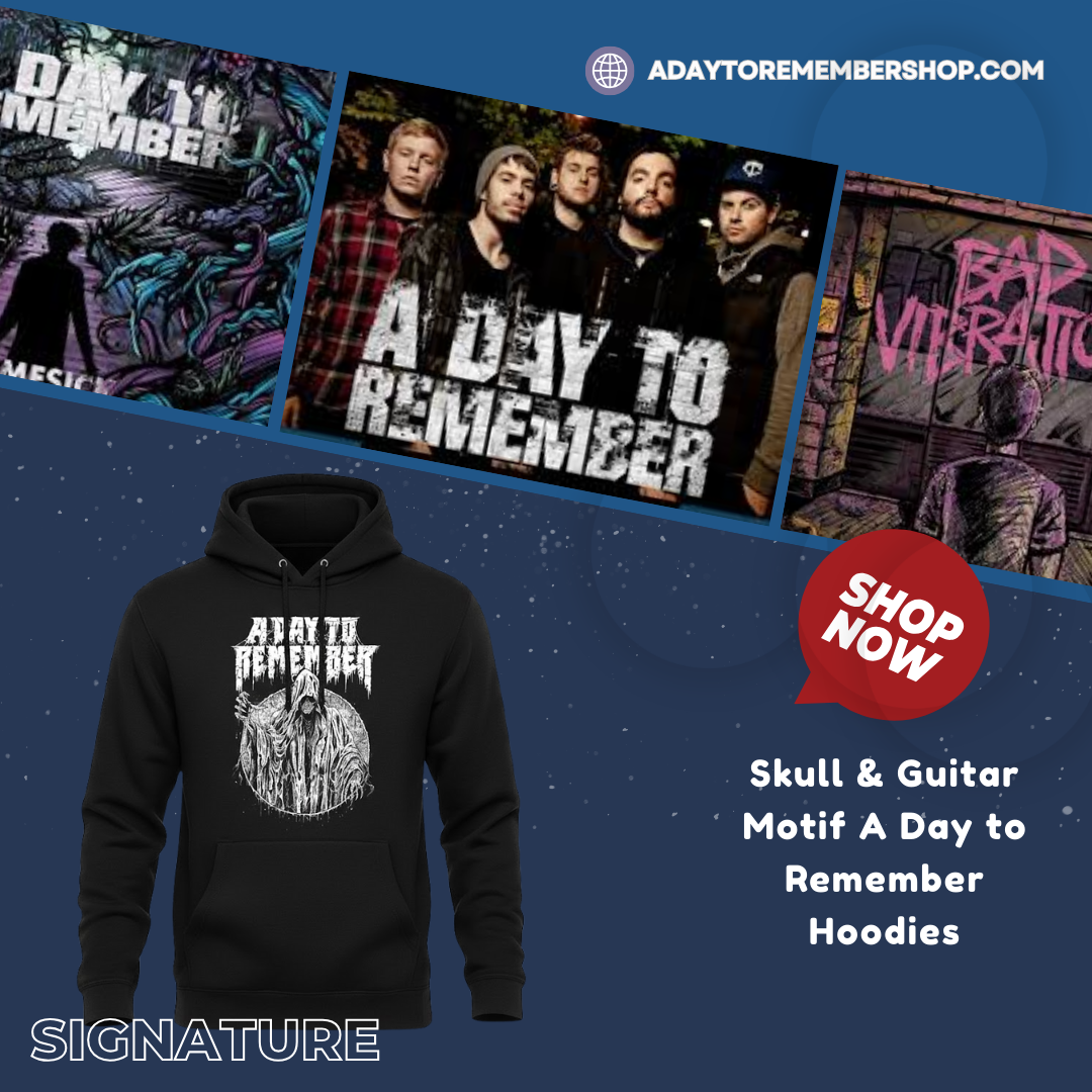 Skull & Guitar Motif NTAN0601 A Day to Remember Hoodies